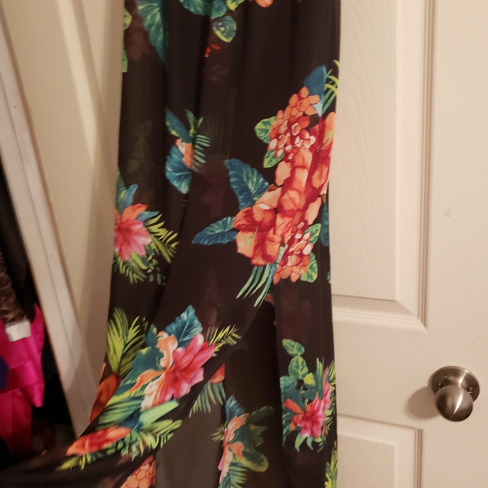Strapless tropical dress